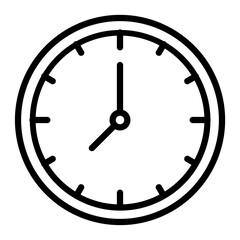 Clock Vector Line Icon Design