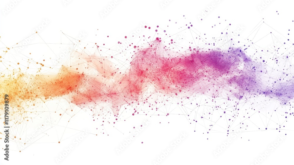 Poster minimalist abstract tech: global communication and data analysis on white background, cyber explorat