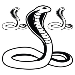 snake vectors illustration art design ,silhouette on white background