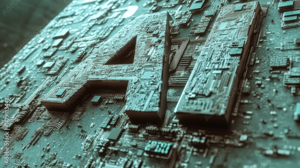 Poster abstract futuristic background with digital technology and artificial intelligence concepts. the tex
