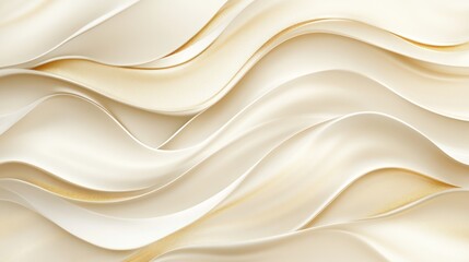 Abstract background with flowing creamy beige waves and subtle gold highlights.