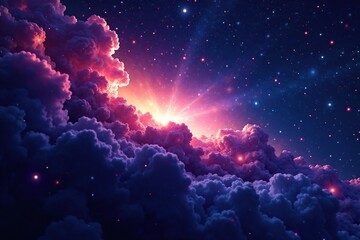 Swirling clouds of interstellar gas and dust in a starry night sky, astronomical, stars, galactic