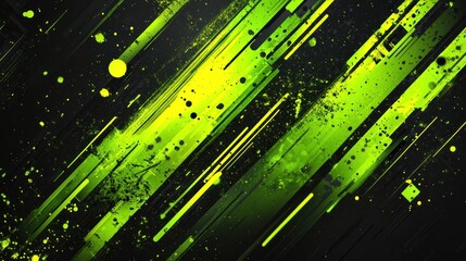 Abstract green and black diagonal lines with grunge texture.
