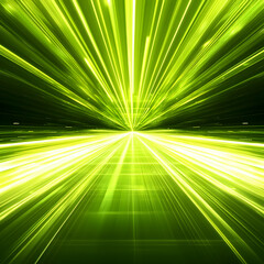 Green Abstract Light Rays Background