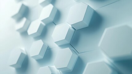 Abstract light blue background with hexagon shapes for a medical technology presentation