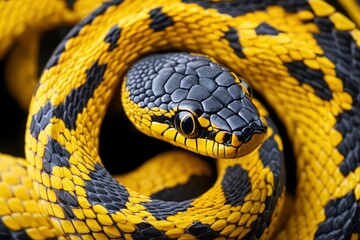 Obraz premium Snake. Ringed snake. Reptile. Reptilian. Snake photography. World Snake Day. July 16th.