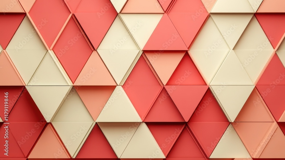 Poster graphic background with abstract geometric triangular polygons in red