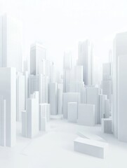 Abstract white city backdrop with copy space