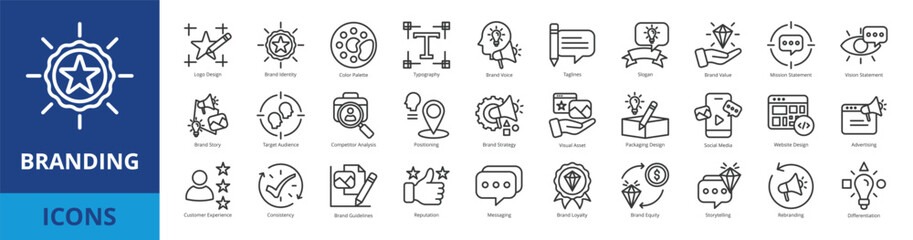Branding icon pack collection set for business and corporate
