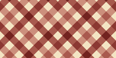 Cute Red Gingham Check Textured Seamless Pattern