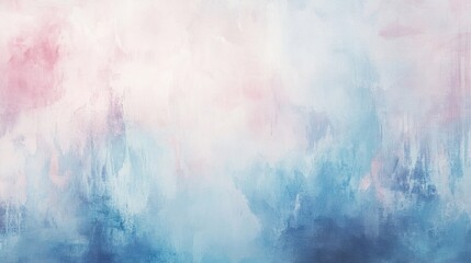 Fototapeta premium A serene modern canvas with soft watercolor effects in pastel blues and pinks, creating a calming wall display