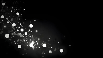 Abstract Black Background with White Glowing Circles