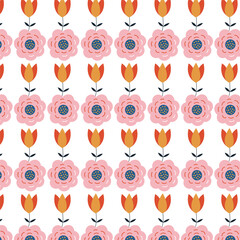 pattern with funny cartoon birds