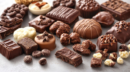 Chocolate pieces, lumps and broken blocks, candy vector isolated icon. Bitter dark or milk chocolate broken blocks and lump pieces, cocoa or cacao food sweet bites and confection desserts