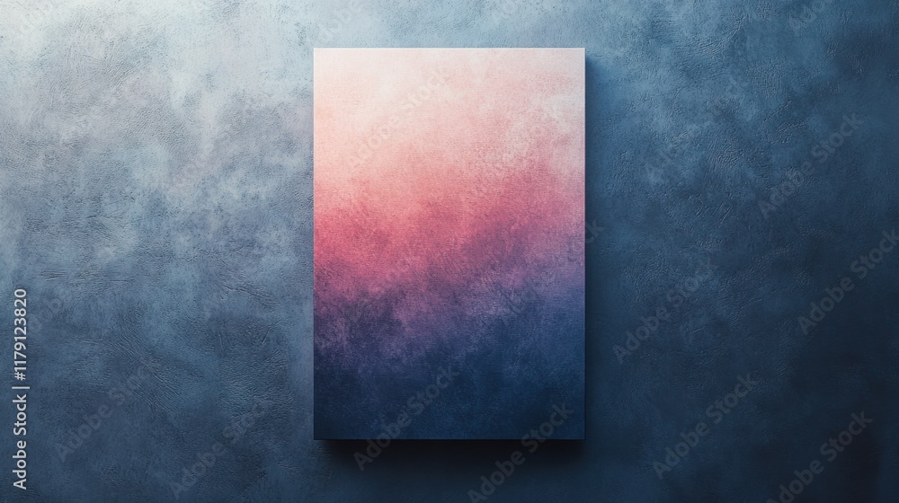 Poster a sleek vertical canvas artwork with a gradient color scheme, transitioning from warm to cool hues o