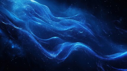 Obraz premium music notes in blue dark abstract background banner/design