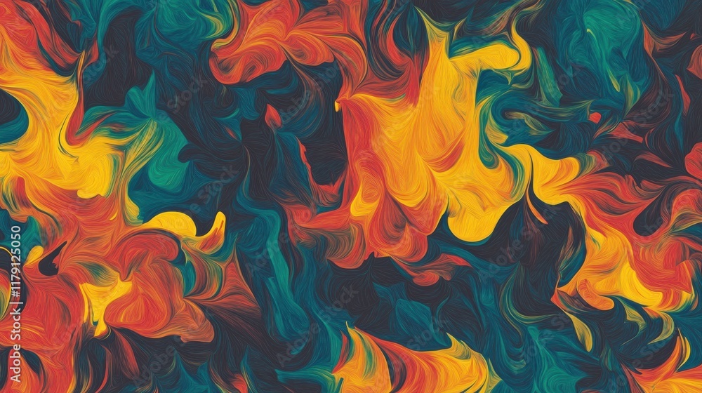 Poster abstract background with paint brush and color pattern created with generative ai