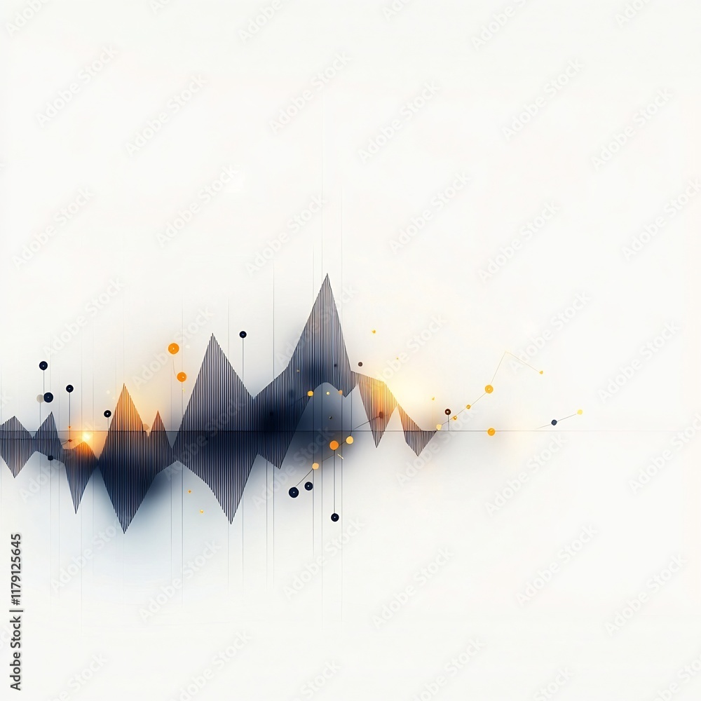 Aufkleber sleek and polished financial data visualization featuring an upward trending line graph on a serene 