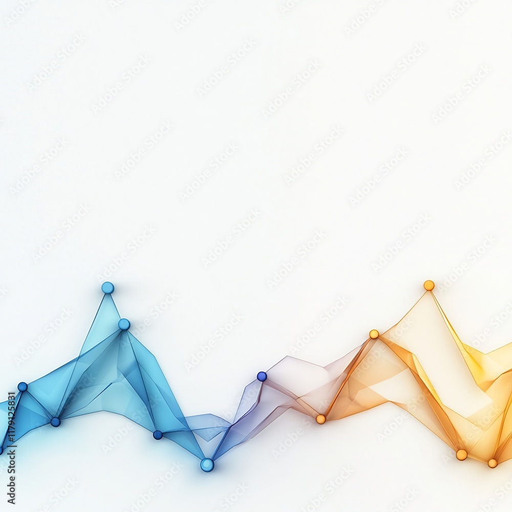 Poster sleek and refined financial data visualization featuring an upward trending line graph in a geometri