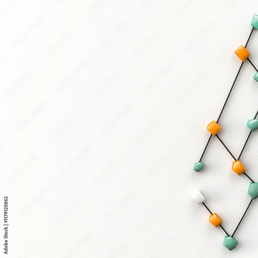 Poster sleek and refined financial data visualization showcasing an upward trending line graph on a serene 