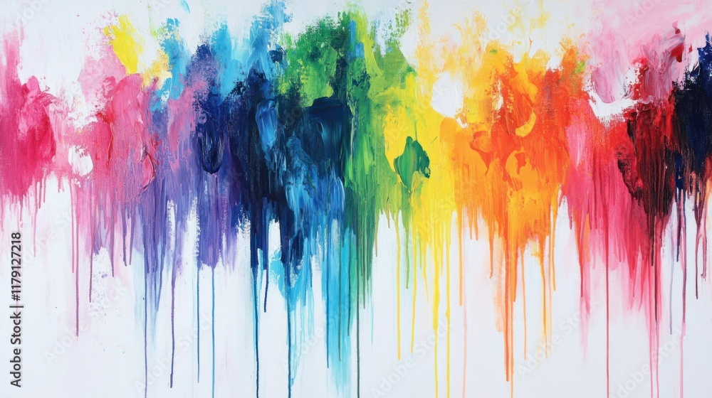 Poster a vibrant vertical canvas with bold splashes of color and dynamic brushstrokes, adding life to any m
