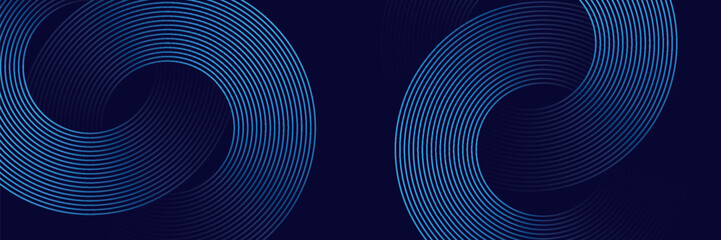 Naklejka premium Abstract blue glowing geometric lines modern shiny blue circle lines pattern. Suit for cover, banner, brochure