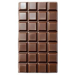 Close Up of a Chocolate Bar Isolated on White Background on Transparent Background