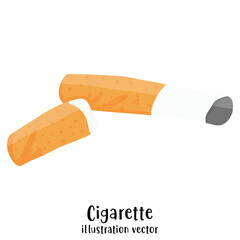 Stop smoking isolated on white background. Cigarettes forbidden sign, National non smoking week. World no tobacco day. Vector flat illustration