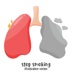 Stop smoking isolated on white background. Cigarettes forbidden sign, National non smoking week. World no tobacco day. Vector flat illustration