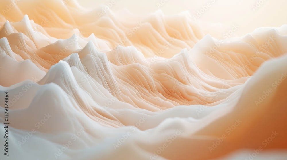 Aufkleber a calming vertical 3d wallpaper with abstract wave patterns and soft gradients for a peaceful ambian