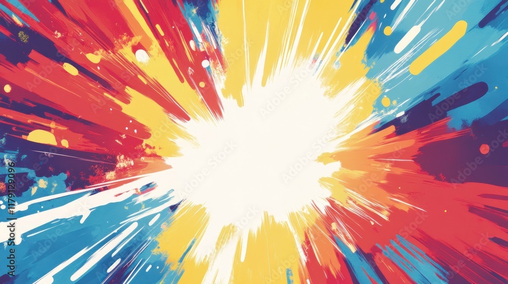 Aufkleber abstract vibrant color explosion radiating outwards, creating a dynamic, energetic effect with a bri