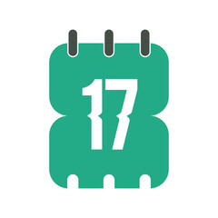 Day 17 Calendar Vector Icon Illustration.