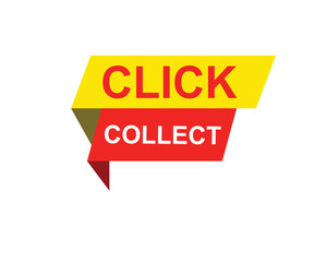 Click collect web Vector Illustration button label template text with colorful icon
