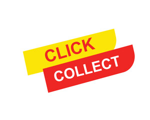 Click collect web Vector Illustration button label template text with colorful icon