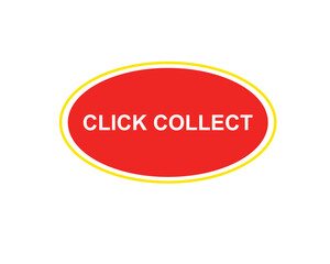 Click collect web Vector Illustration button label template text with colorful icon