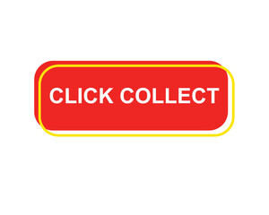 Click collect web Vector Illustration button label template text with colorful icon