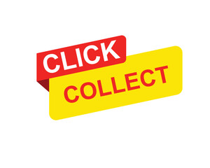 Click collect web Vector Illustration button label template text with colorful icon
