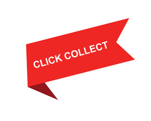 Click collect web Vector Illustration button label template text with colorful icon