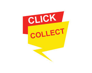 Click collect web Vector Illustration button label template text with colorful icon