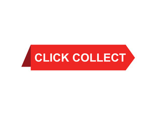 Click collect web Vector Illustration button label template text with colorful icon