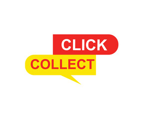 Click collect web Vector Illustration button label template text with colorful icon