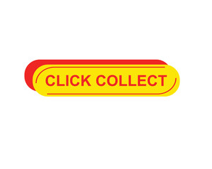 Click collect web Vector Illustration button label template text with colorful icon