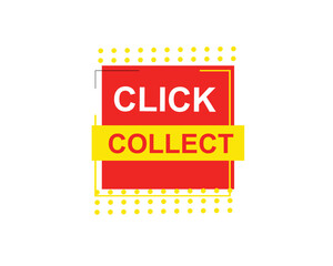Click collect web Vector Illustration button label template text with colorful icon