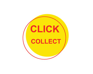 Click collect web Vector Illustration button label template text with colorful icon