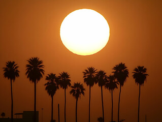 Sunset Palm Silhouette Illustration