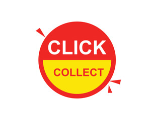 Click collect web Vector Illustration button label template text with colorful icon