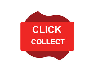 Click collect web Vector Illustration button label template text with colorful icon