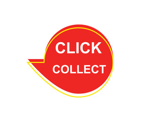Click collect web Vector Illustration button label template text with colorful icon