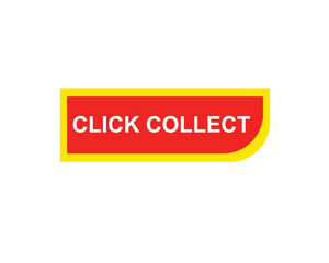 Click collect web Vector Illustration button label template text with colorful icon