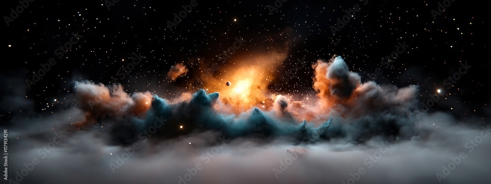 Poster captivating 3d visual representation of the dynamic and energetic frequency distribution of stars wi